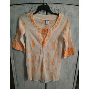 Trina Turk Embroidered Cover Up Xs Beach Boho Cottage Core Feminine